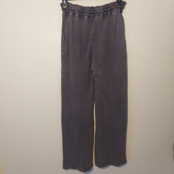 NWOT Arizona Jean Wide Leg Sweatpants 100 % Cotton Charcoal Size S - Picture 3 of 6